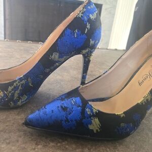 Elegant Blue and Black Women's Heels- Penny Loves Kenny